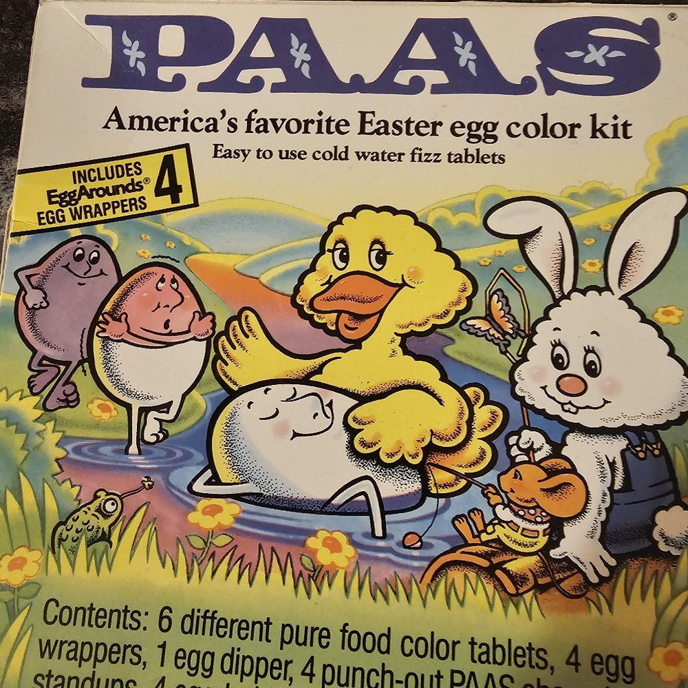 2 Vintage Easter Egg Dye Kits Paas Decoration Advertisement Anthropomorphic